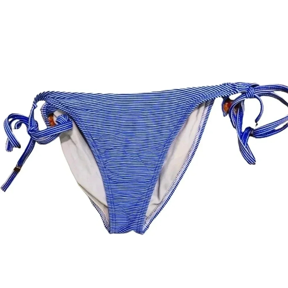 Letarte Maui Hawaii blue & white striped side tie bikini bottom Size Small